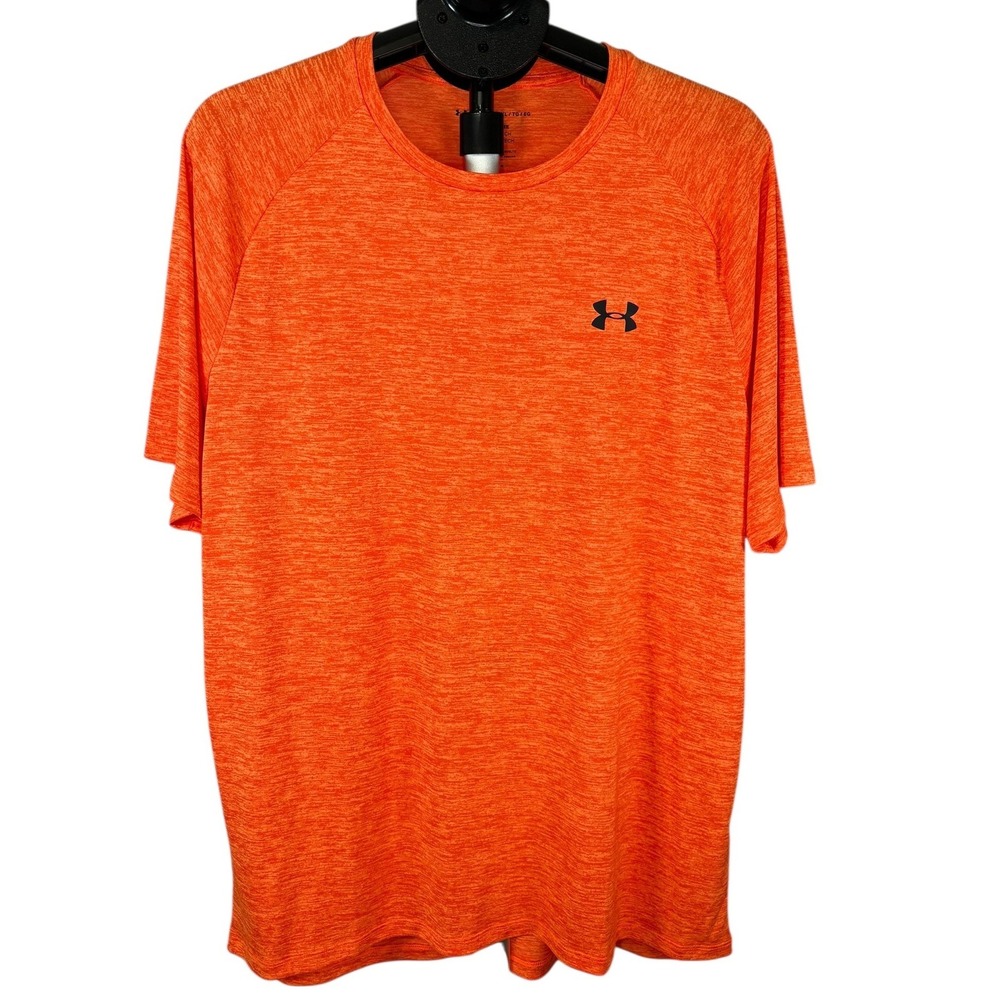 Under Armour Mens HeatGear Tech Tee Bundle 4 Pack XL Orange Blue Grey Cream - Picture 2 of 16